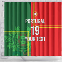 Custom Portugal Football Shower Curtain Coat of Arms Line Art Style - Wonder Print Shop