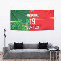 Custom Portugal Football Tapestry Coat of Arms Line Art Style - Wonder Print Shop