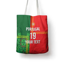 Custom Portugal Football Tote Bag Coat of Arms Line Art Style - Wonder Print Shop