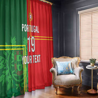 Custom Portugal Football Window Curtain Coat of Arms Line Art Style - Wonder Print Shop