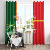 Custom Portugal Football Window Curtain Coat of Arms Line Art Style - Wonder Print Shop