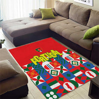 Portugal Football Area Rug Patchwork National Flag Design - Wonder Print Shop