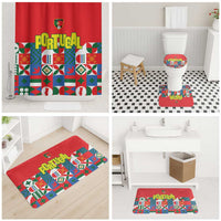 Portugal Football Bathroom Set Patchwork National Flag Design - Wonder Print Shop