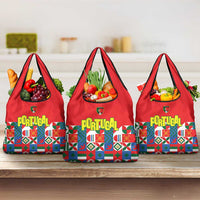 Portugal Football Grocery Bag Patchwork National Flag Design - Wonder Print Shop