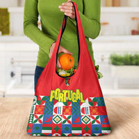 Portugal Football Grocery Bag Patchwork National Flag Design - Wonder Print Shop
