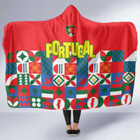 Portugal Football Hooded Blanket Patchwork National Flag Design - Wonder Print Shop