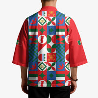 Portugal Football Kimono Patchwork National Flag Design - Wonder Print Shop