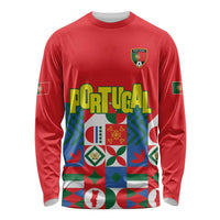 Portugal Football Long Sleeve Shirt Patchwork National Flag Design - Wonder Print Shop