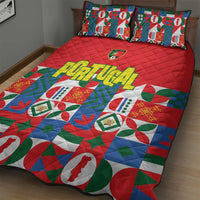 Portugal Football Quilt Bed Set Patchwork National Flag Design - Wonder Print Shop