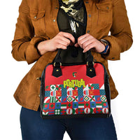 Portugal Football Shoulder Handbag Patchwork National Flag Design - Wonder Print Shop