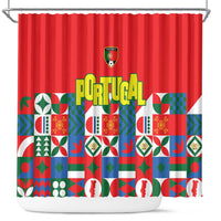 Portugal Football Shower Curtain Patchwork National Flag Design - Wonder Print Shop