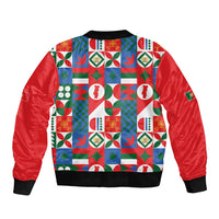 Portugal Football Sleeve Zip Bomber Jacket Patchwork National Flag Design - Wonder Print Shop