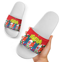 Portugal Football Slide Sandals Patchwork National Flag Design - Wonder Print Shop