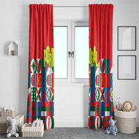 Portugal Football Window Curtain Patchwork National Flag Design - Wonder Print Shop