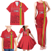 Custom World Football 2026 Wales Family Matching Tank Maxi Dress and Hawaiian Shirt Cymru Together Stronger - Wonder Print Shop