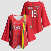 Custom World Football 2026 Wales Kimono Sleeve Blouse Cymru Together Stronger - Wonder Print Shop