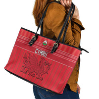 World Football 2026 Wales Leather Tote Bag Cymru Together Stronger - Wonder Print Shop