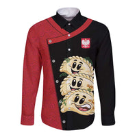 Personalized Poland Pierogi Long Sleeve Button Shirt Polish National Dumplings