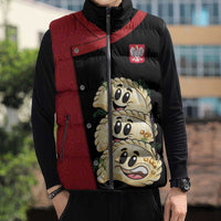 Personalized Poland Pierogi Sleeveless Puffer Jacket Polish National Dumplings