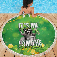 Funny Raccoon St Patrick's Day Beach Blanket It's Me I Am the Shenanigans