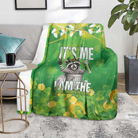 Funny Raccoon St Patrick's Day Blanket It's Me I Am the Shenanigans