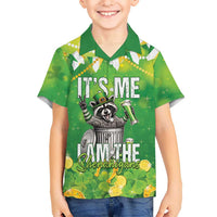Funny Raccoon St Patrick's Day Hawaiian Shirt It's Me I Am the Shenanigans