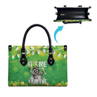 Funny Raccoon St Patrick's Day Leather Bag It's Me I Am the Shenanigans