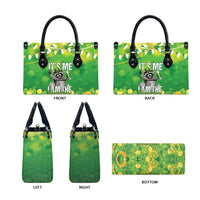 Funny Raccoon St Patrick's Day Leather Bag It's Me I Am the Shenanigans