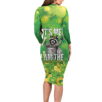 Funny Raccoon St Patrick's Day Long Sleeve Bodycon Dress It's Me I Am the Shenanigans