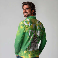 Funny Raccoon St Patrick's Day Long Sleeve Polo Shirt It's Me I Am the Shenanigans