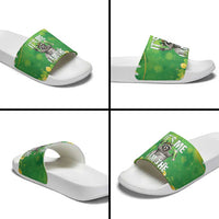 Funny Raccoon St Patrick's Day Slide Sandals It's Me I Am the Shenanigans