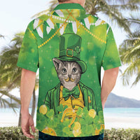 Funny Cat St Patrick's Day Hawaiian Shirt Irish Leprechaun Lucky Cat