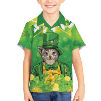Funny Cat St Patrick's Day Hawaiian Shirt Irish Leprechaun Lucky Cat