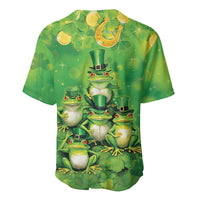Funny Frog St Patrick's Day Baseball Jersey Lucky Shamrock Frog