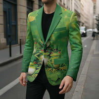Funny Frog St Patrick's Day Blazer Lucky Shamrock Frog