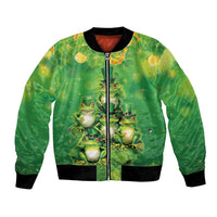 Funny Frog St Patrick's Day Bomber Jacket Lucky Shamrock Frog