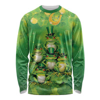 Funny Frog St Patrick's Day Long Sleeve Shirt Lucky Shamrock Frog