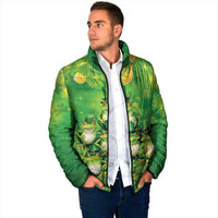 Funny Frog St Patrick's Day Padded Jacket Lucky Shamrock Frog