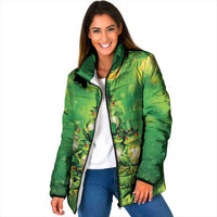 Funny Frog St Patrick's Day Padded Jacket Lucky Shamrock Frog