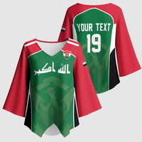Custom World Football 2026 Iraq Kimono Sleeve Blouse Eagle of Saladin Championship Spirit