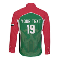 Custom World Football 2026 Iraq Long Sleeve Button Shirt Eagle of Saladin Championship Spirit