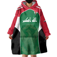 Custom World Football 2026 Iraq Wearable Blanket Hoodie Eagle of Saladin Championship Spirit