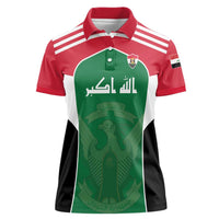 Custom World Football 2026 Iraq Women Polo Shirt Eagle of Saladin Championship Spirit