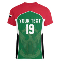 Custom World Football 2026 Iraq Women V-Neck T-Shirt Eagle of Saladin Championship Spirit