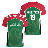 Custom World Football 2026 Iraq Women V-Neck T-Shirt Eagle of Saladin Championship Spirit