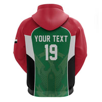 Custom World Football 2026 Iraq Zip Hoodie Eagle of Saladin Championship Spirit