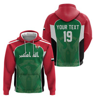 Custom World Football 2026 Iraq Zip Hoodie Eagle of Saladin Championship Spirit