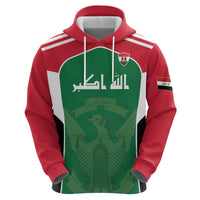 Custom World Football 2026 Iraq Zip Hoodie Eagle of Saladin Championship Spirit