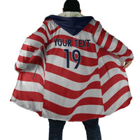Custom World Football 2026 USA Cloak Wavy American Flag Stripes Graphic