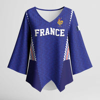 Custom World Football 2026 France Kimono Sleeve Blouse Allez Les Bleus Go Champions